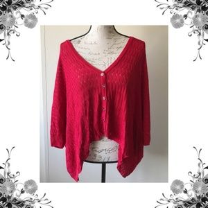 💖 NWT Alberto Makali Red Knit Batwing Sweater